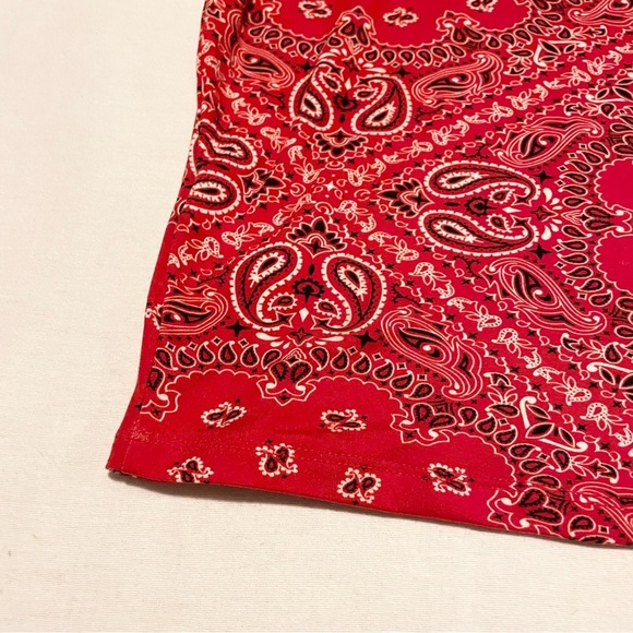 Streetwear Society Paisley Red Bandana Womens Tshirt Size XL Shirt - Picture 14 of 16